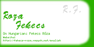 roza fekecs business card